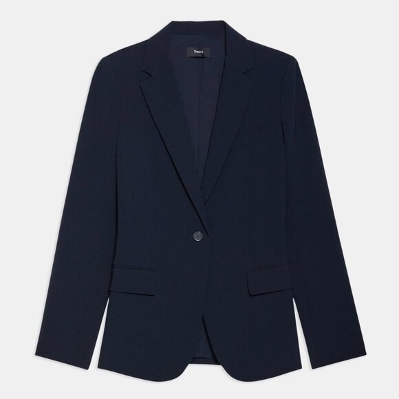 NWT Theory Staple Blazer in Admiral Crepe, Deep Navy - Picture 6 of 12